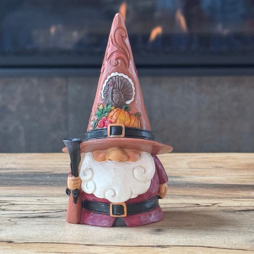 Jim Shore Heartwood Creek Pilgrim Gnome Colonial Comradery Thanksgiving Autumn